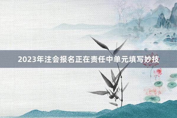 2023年注会报名正在责任中单元填写妙技